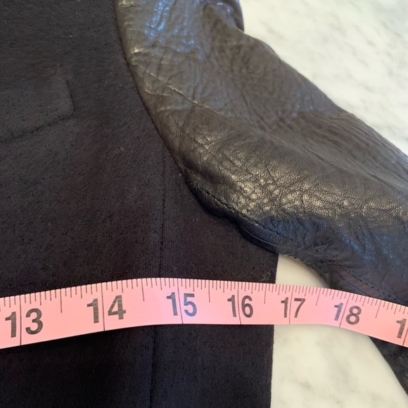 Joseph black felted wool blazer with brown leather sleeves size 38 - Picture 10 of 11